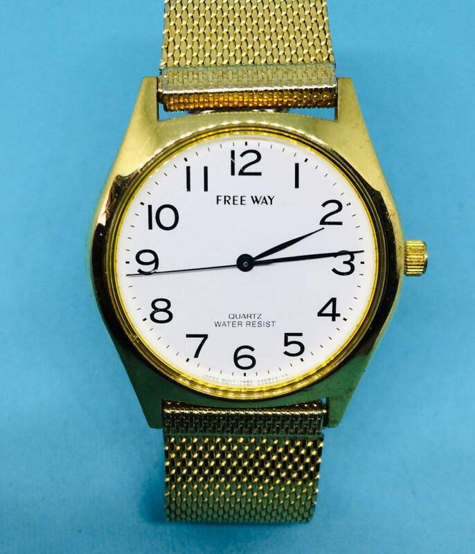 (D39)シンプルな時計(*'▽')シチズン・フリーウェイ（電池交換済み）ゴールド・メンズ腕時計USED（送料全国一律185円）素敵な時計です。