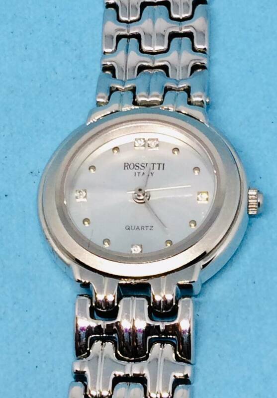 (D23)イタリア(*'▽')ロセッティ・ROSSETTI・ITAKY（電池交換済）シルバー・レディス腕時計USED（送料全国一律185円）素敵な時計です。