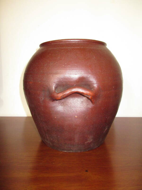 朝鮮 古陶磁 壺 　口径14,5cm×高さ22cm　アンティーク骨董品