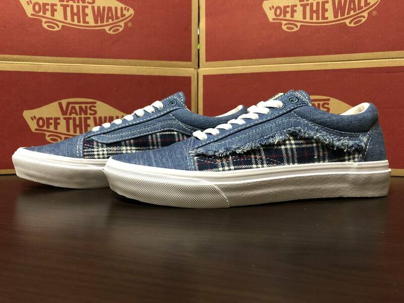 25.0cm VANS ヴァンズ OLD SKOOL オールドスクール V36CF REMIX INDIGO/CHECK