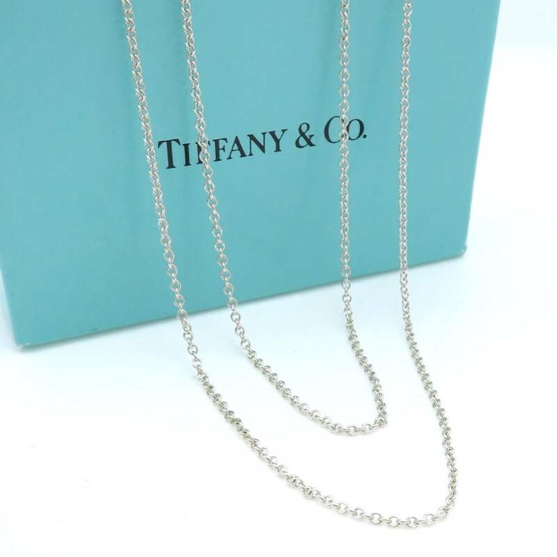 美品 Tiffany&Co. ヴィンテージ ティファニー ロング チェーン シルバー ネックレス SV925 71cm HH289