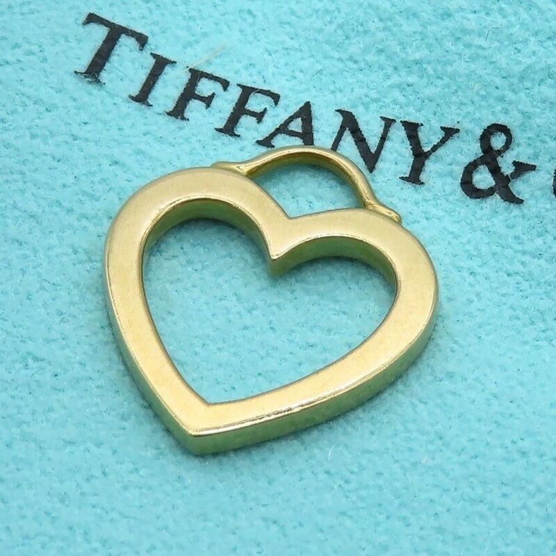 美品 Tiffany&Co. ティファニー イエロー ゴールド センチメンタル ハート ネックレス トップ 750 K18 HH296