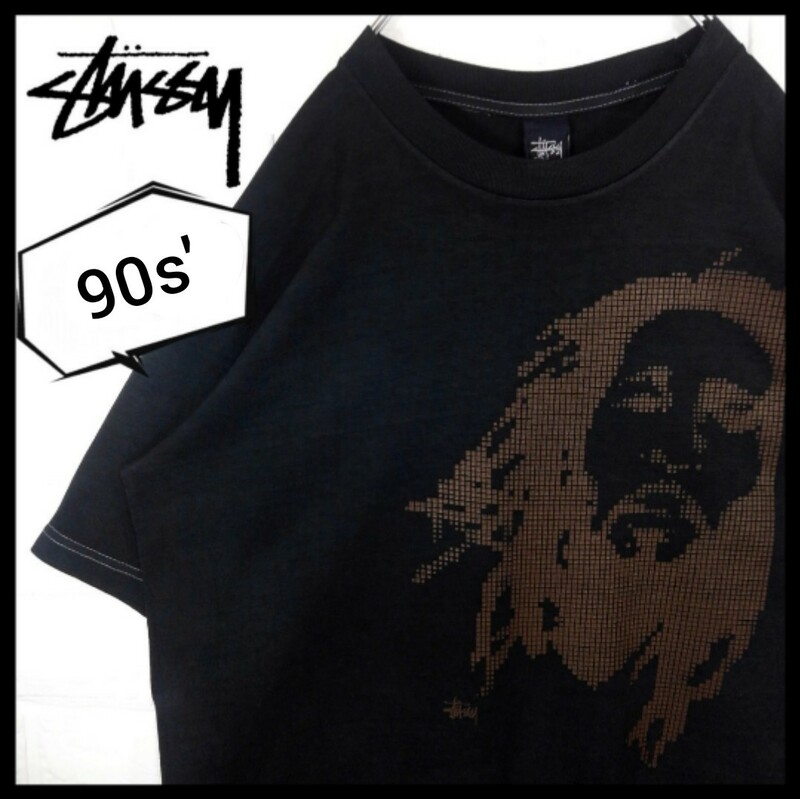 【STUSSY】90s' USA製 紺タグ　ボブマーリー　Tシャツ