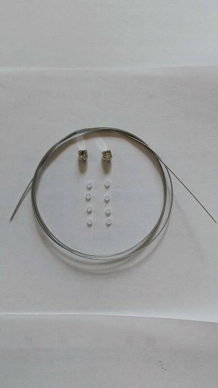  真珠　ネックレス　糸替え　セット ステンレスワイヤー　５５ｃｍ、透明パッキン８個付き.プロ用、簡単、確実。￥６００　　