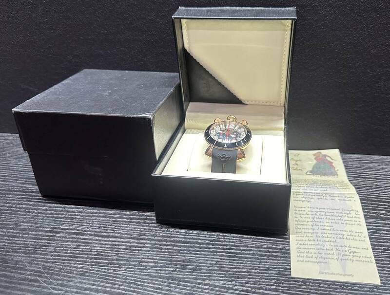 腕時計 GaGa MIRANO ITALY MM48 N.C1611 100METRI BREVETTATO ガガミラノ 118.82g 稼働品 メンズ 10D93WA