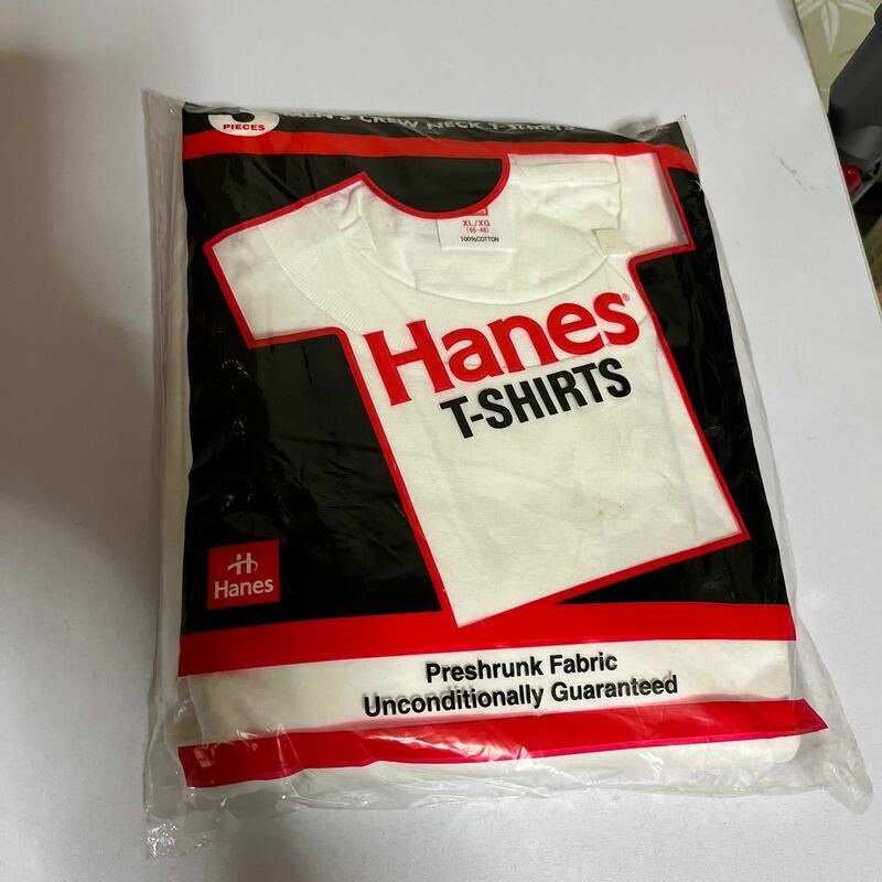 Hanes/ヘインズ　Tシャツ　3枚パック　赤ラベル　1995年　サイズXL/XG 未開封未使用品　未チェックのジャンク扱い　　コットン100% ③