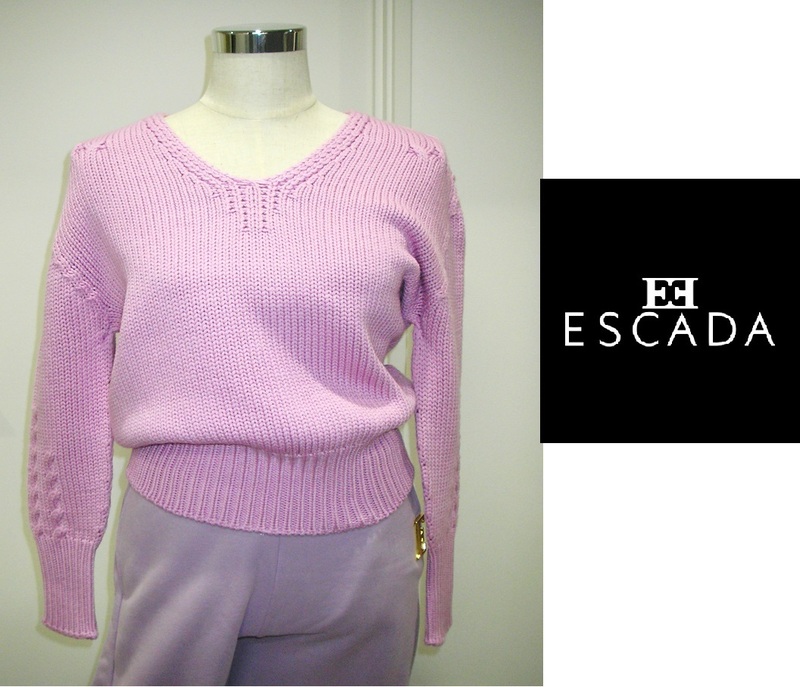 【新品】ESCADA（エスカーダ）シルク30％ ニット　セーター　ピンク　秋冬物　ゆったりニット　おしゃれニット　手編みセーター　