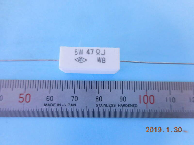 東京電音（TDO）　角型セメント抵抗器　5Ｗ　47オーム　±５％　20個入り　#28