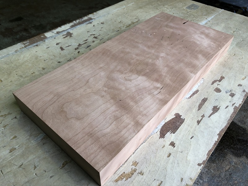 送料無料！！【S258B】チェリー 503×225×48㎜ 乾燥材 木工 DIY 材木 天然木 無垢材 板材《銘木すずめや》