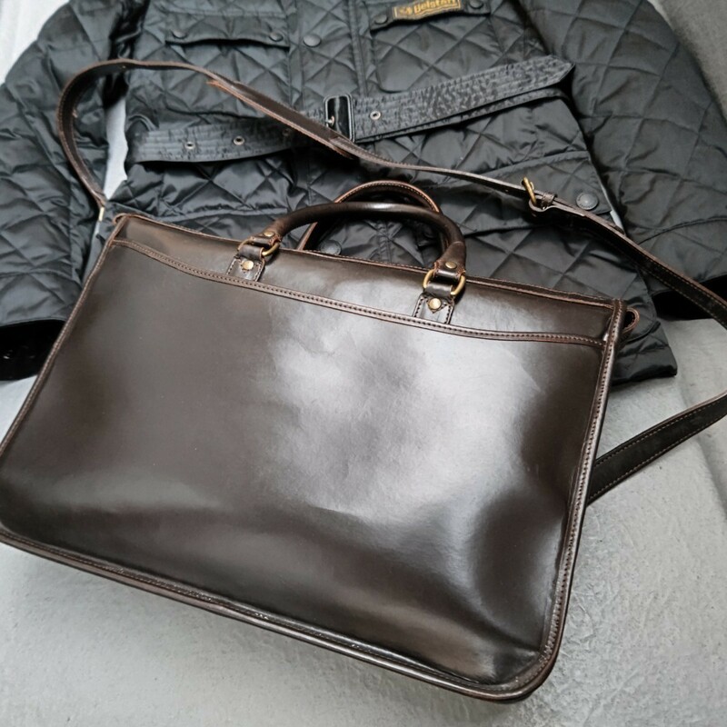 イングランド ETTINGER ブライドルレザー 2way ブリーフケース ビジネスバッグ 鞄 color：ダークハバナ