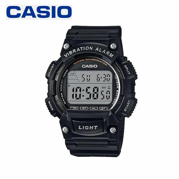 CASIO カシオ W736 ブラック 腕時計 バイブレーション アラーム デジタル 男の子 メンズ 男性 キッズ 振動 バイブ 防水 軽量