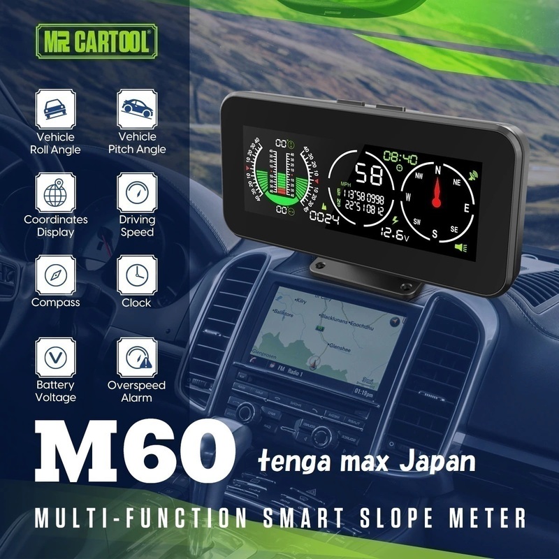 社外 汎用 スピードメーター 傾斜計 GPS デジタルディスプレイ カー用品 HUD M60 スピードメーター クール ジープ デジタル傾斜計 A91 E847