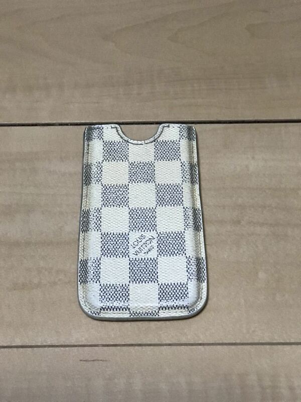 LOUIS VUITTON ルイヴィトン etui エテュイ iPhone5 ダミエ アズール 白ダミエ スマホケース 美品