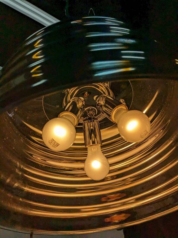 【中古】大阪引取歓迎　インテリアライト　GK782L　ペンダントライト　白熱球　3灯　鏡面　ミラー　照明　室内灯【KTB2F102】
