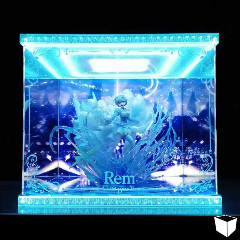 Re:ゼロから始める異世界生活 レム -Crystal Dress Ver- 1/7 ☆専用☆ フィギュアケース LED 照明 アクリル 展示 クリア ショーケース
