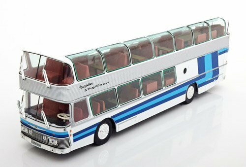 アシェット　1/43　ネオプラン・NH22 スカイライナー　silver/white/blue　1983　バス