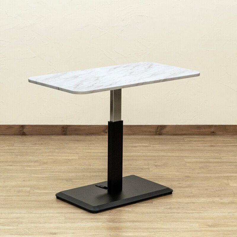 昇降テーブル ソファテーブル 90cm幅 アウトレット価格 リビングテーブル 新品 昇降式 一人暮らし 高さ調節 大理石調 マーブルホワ