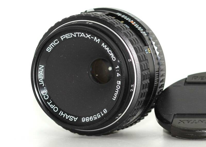★美品★ PENTAX ペンタックス SMC PENTAX-M MACRO 50mm F4 Kマウント 前後キャップ付属 #P125