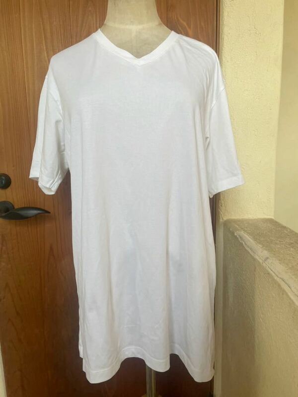 61 ユニクロ　UNIQLO メンズ　エアリズム　Ｖネック半袖　Tシャツ　Lサイズ　ホワイト
