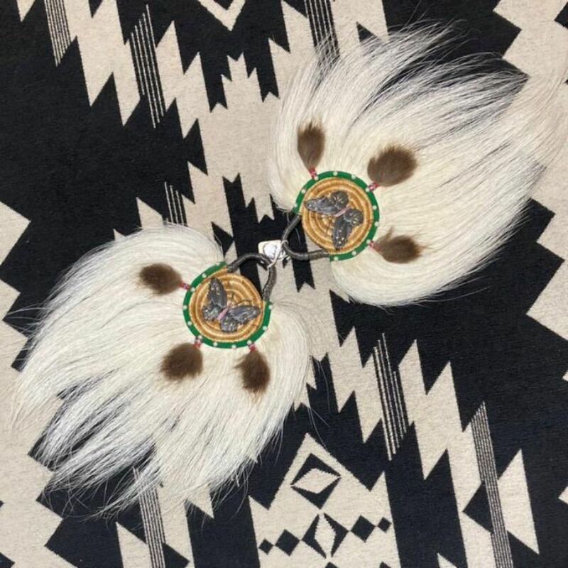 アラスカ　ネイティブアメリカン　Eskimo Dance Fans　エキスモー　装飾品　クジラヒゲ　先住民　原住民　民族衣装　イヌイット　オールド