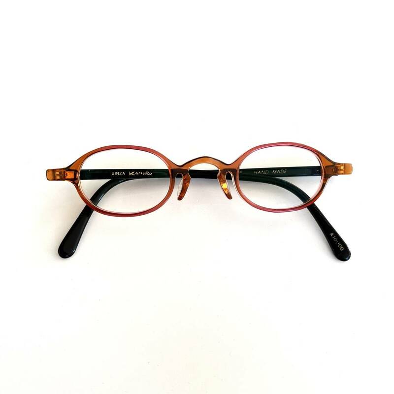 ◆GINZA KAMURO カムロ 025 眼鏡 メガネ フレーム オレンジ・ピンクのグラデーションクリア メンズ レディース eyewear