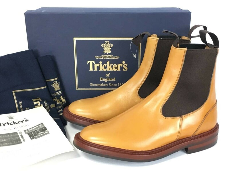 未使用品 Tricker's トリッカーズ M6551-D Acorn Antique Elastic Sided Boots サイドゴア ブーツ エイコーンアンティーク UK7.5 付属完備