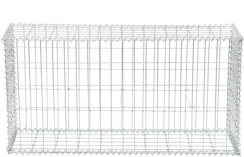 【送料無料】ガビオンケージ、ガーデンフェンスガビオンバスケット100 x 50 x 30 cm溶接亜鉛メッキスチールガビオンプランターバスケット、