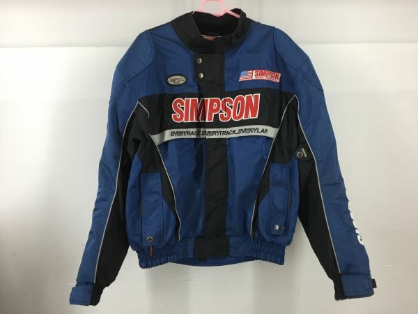 D6740-0229-129【中古】SIMPSON シンプソン レーシングジャケット ライダースジャケット LLサイズ ブルー