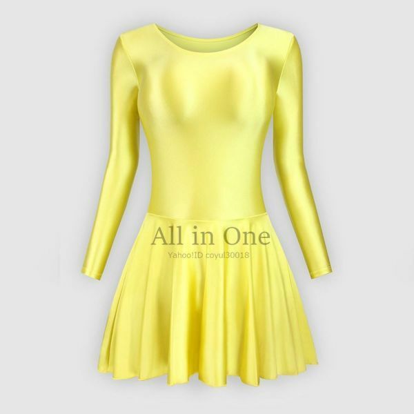 82-79-69 超艶々 光沢シルキー レオタード コスチューム【TENDER YELLOW,サイズXL】体操服 バレエ コスプレ セクシー レースクイーン.1