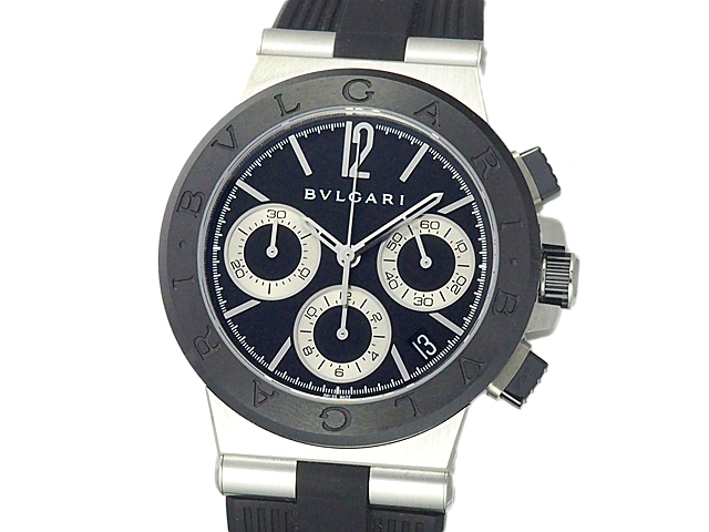 富士屋◆ブルガリ BVLGARI ディアゴノ クロノグラフ DG37BSCVDCH メンズ 自動巻 腕時計