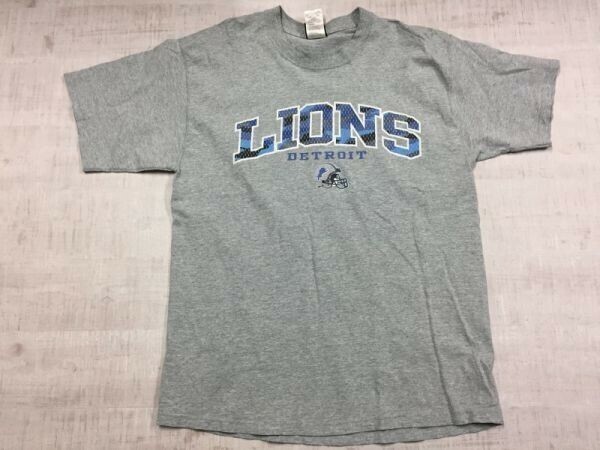 PRO PLAYER製 NFL デトロイト・ライオンズ DETROIT LIONS アメフト ストリート 半袖Tシャツ カットソー メンズ L グレー