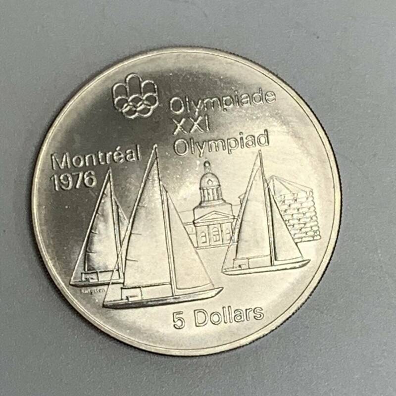 レア 1976年 カナダ モントリオールオリンピック 記念 銀貨 5ドル シルバー925 CANADA1973