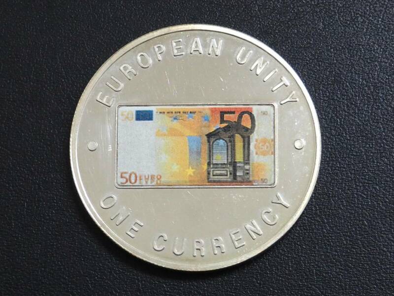 ★外国硬貨 ザンビア 1999年 欧州連合 単一通貨ユーロ導入記念 カラーコイン 1000クワチャ・プルーフ銀メッキ白銅貨