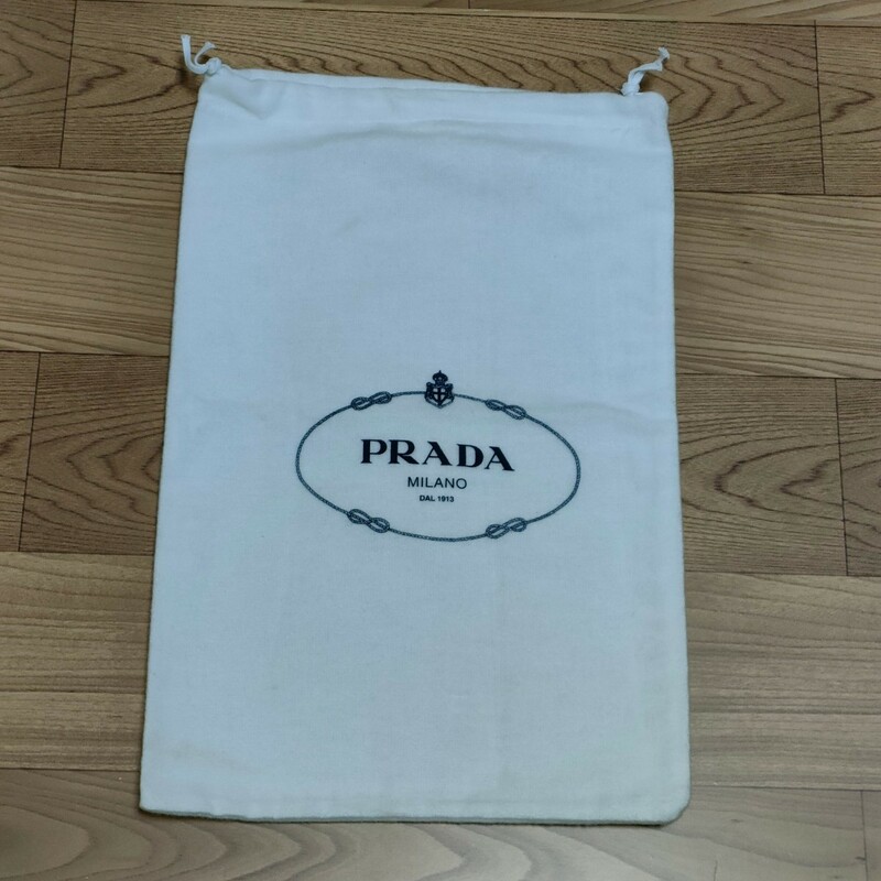 ⑥プラダ PRADA◆小サイズ 約22×33cm 白色 保存袋 ブランド袋◆長期保管美品 巾着袋 布製 布袋 ホワイト