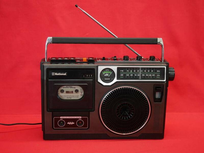 ♪昭和レトロ National ナショナル RQ-556 FM/AMラジオカセットレコーダーマイク付き【動作品】♪