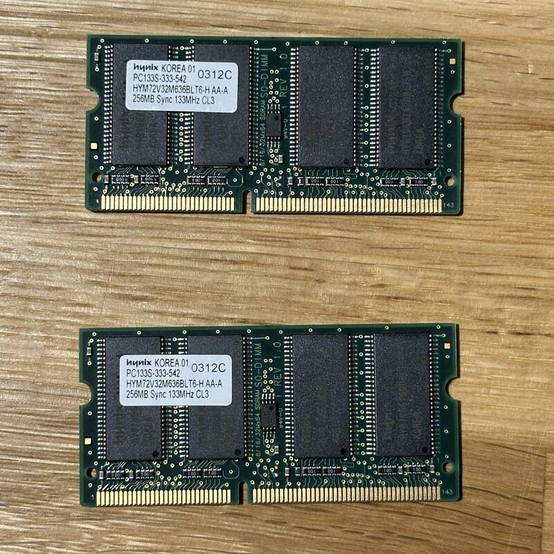 Mac用 メモリ RAM SO-DIMM 144pin PC133 CL=3 256MB × 2個セット Apple アップル マック ノートPC ラップトップ 