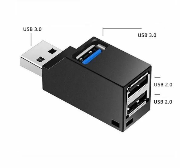送料無料　未使用品 USBハブ 3ポート USB3.0＋USB2.0 超小型 バスパワー USBポート 拡張 高速 軽量 コンパクト 携帯便利 ブラック