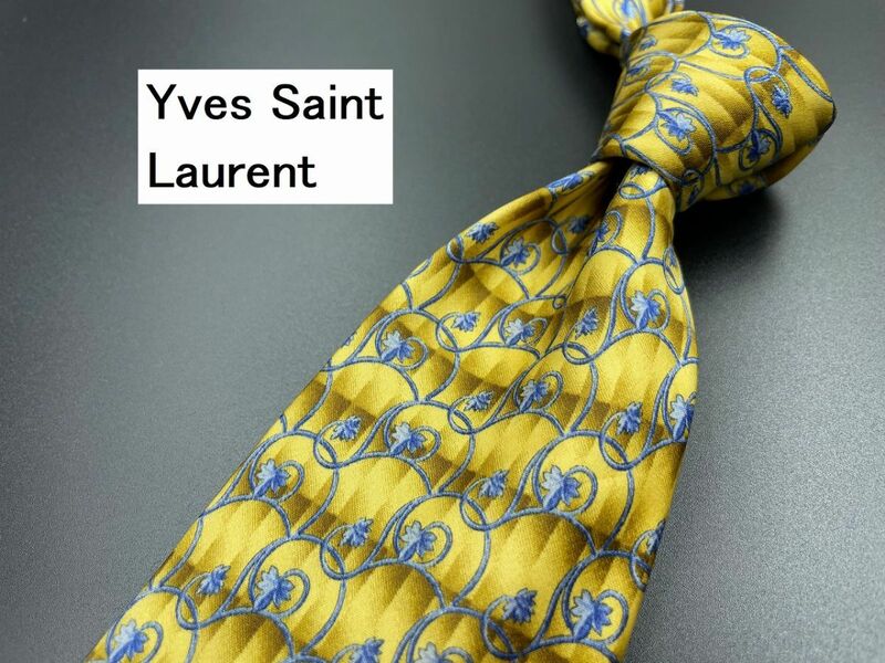 【美品】YvesSaintLaurent　サンローラン　チェック柄　ネクタイ　3本以上送料無料　ブラウン　0205228