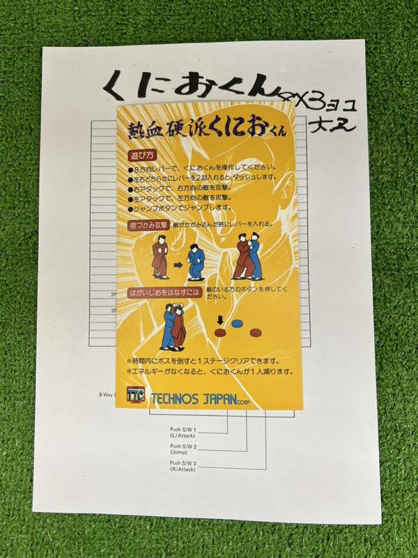 テクノスジャパン 熱血硬派くにおくん インスト（正規品）説明書 希少