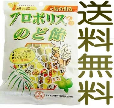 プロポリス入のど飴 80g キャンディー　代引不可　ゆうパケット　送料無料