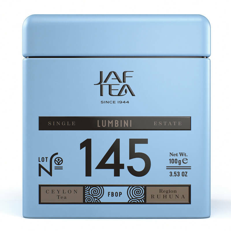 郵送定形外送料無料 最高級 紅茶 100g JAF TEA ルフナ　ルンビニ茶園145 リーフ お洒落缶入り スリランカ フラワリー