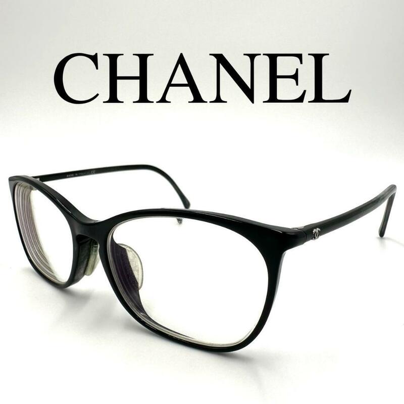 CHANEL シャネル メガネ 眼鏡 度入り ココマーク フルリム ケース付き　