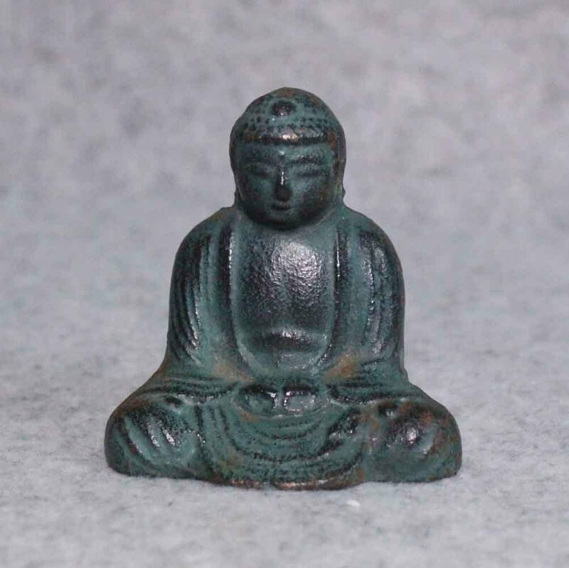仏教美術◆仏像　置物　6.5cm◆鉄製　ペーパーウエイト　文鎮
