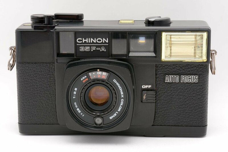 【やや難あり品】CHINON 35F-A ブラック チノン コンパクトフィルムカメラ #4062