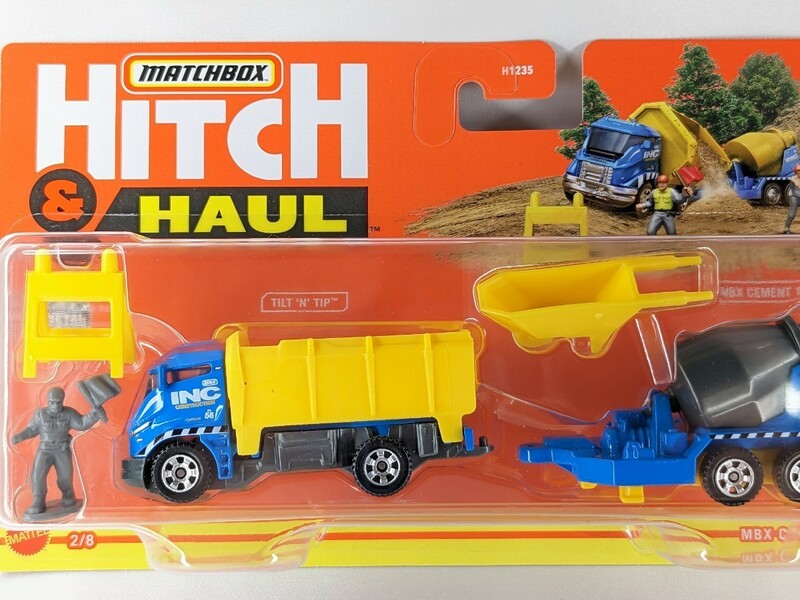 US版 マッチボックス ヒッチ&ホール 工事車両 ダンプ MBX Construction zone Tilt 'N' Tip MATCHBOX HITCH&HAUL