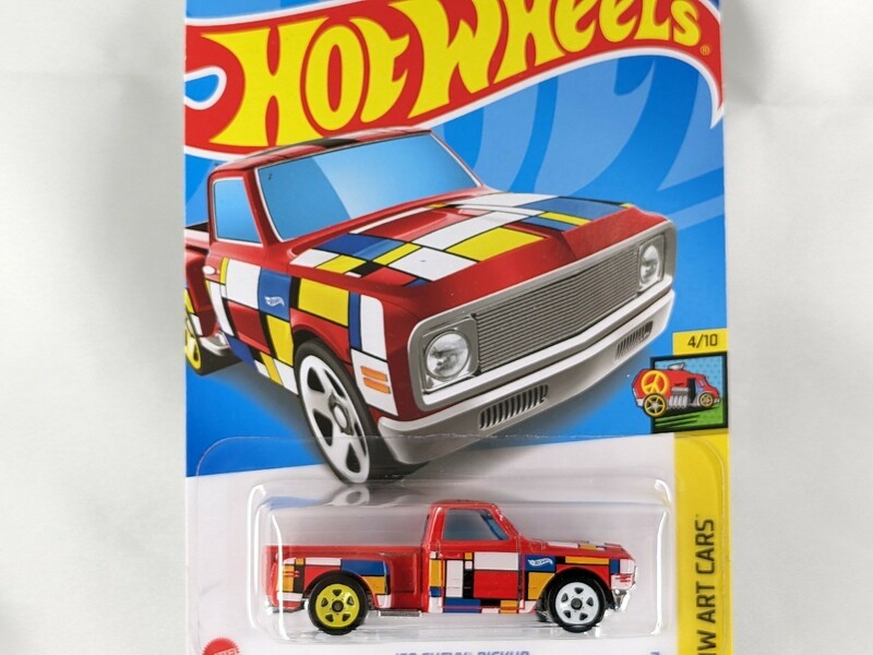 US版 ホットウィール '69 シェビー ピックアップ カラフル Chevy Pickup ART CARS Hot wheels L2593 HCV74