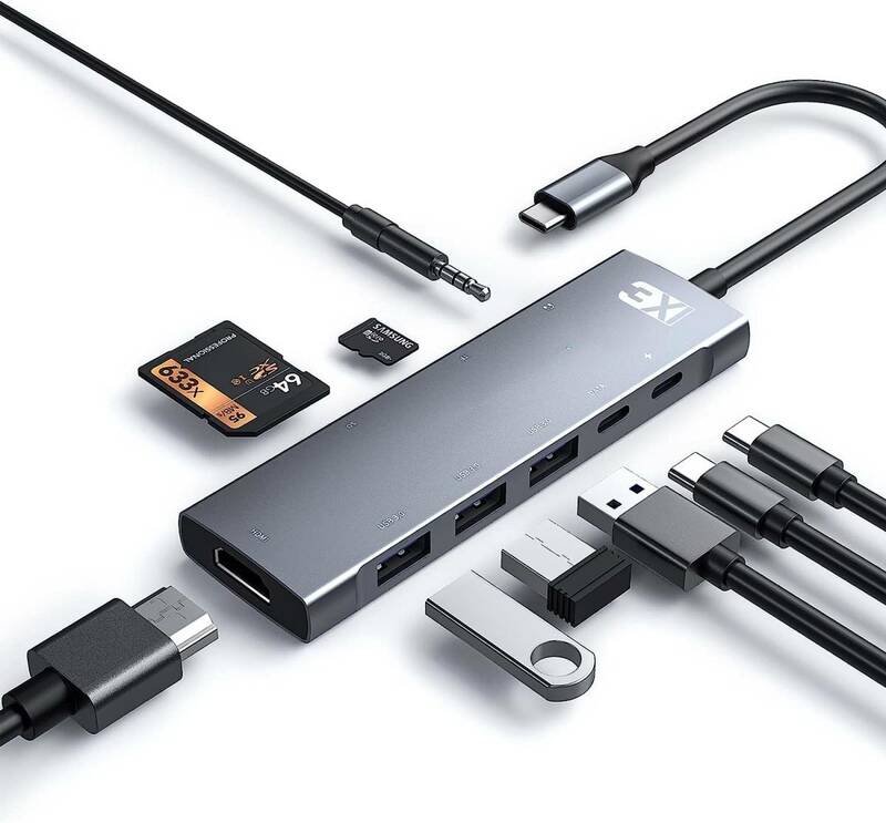 USB C ハブ 9in1アダプタ HDMI type-c マック PC iPad