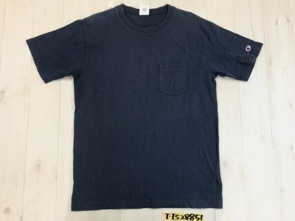 Champion チャンピオン メンズ 胸ポケット 半袖Tシャツ L 青紺