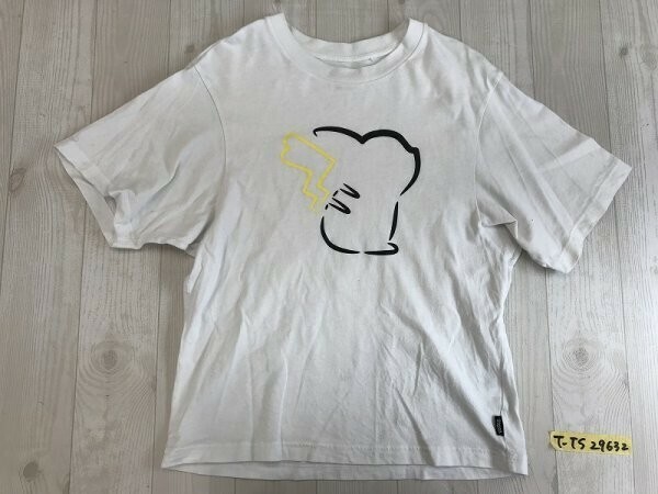 UT UNIQLO ユニクロ × Pokemon ポケモン レディース ピカチュウ プリント 半袖Tシャツ S 白黒黄色