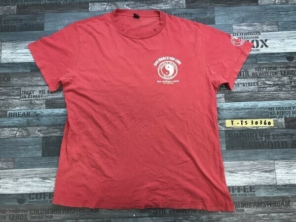 T&C SURF タウンアンドカントリー メンズ ラメロゴプリント 半袖Tシャツ L 赤